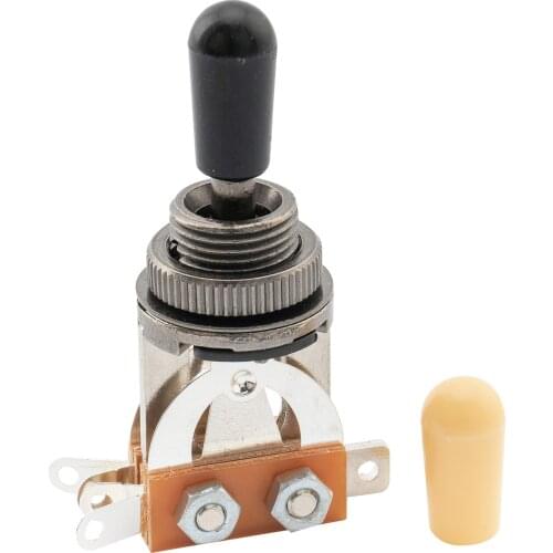 Musiclily Metric 3 Way Guitar Pickup Toggle Switch, Gun Black Top with Black Tip