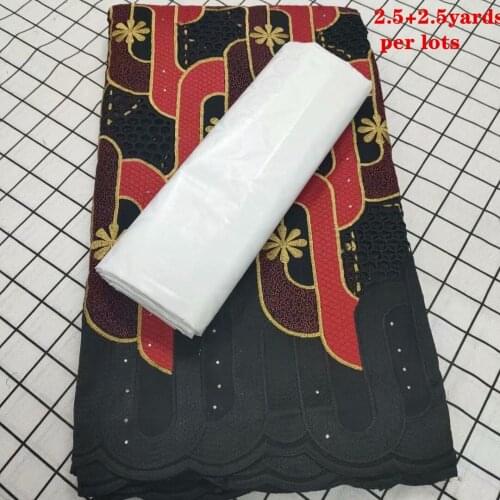 2.5 +2.5 Yards Top Quality Bazin Riche Fabric With Swiss Voile In Switzerland For Women Daily Dresses Embroider Dry Lace CP020