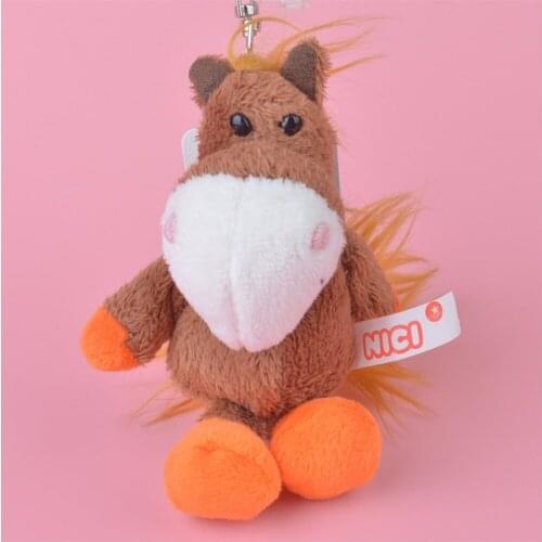 1 Pcs Brown Horse Small Plush Pendant Toy, Kids Doll Keychain / Keyholder Gift Free Shipping