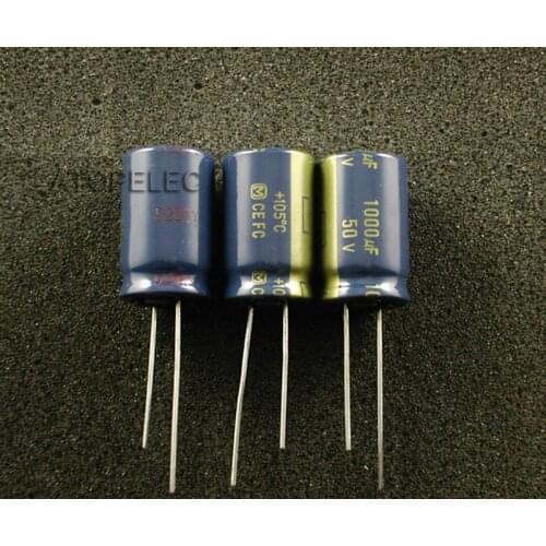10pcs FC Series 1000uF/50V Electrolytic Capacitors Hi-Fi Audio 105 Deg.C