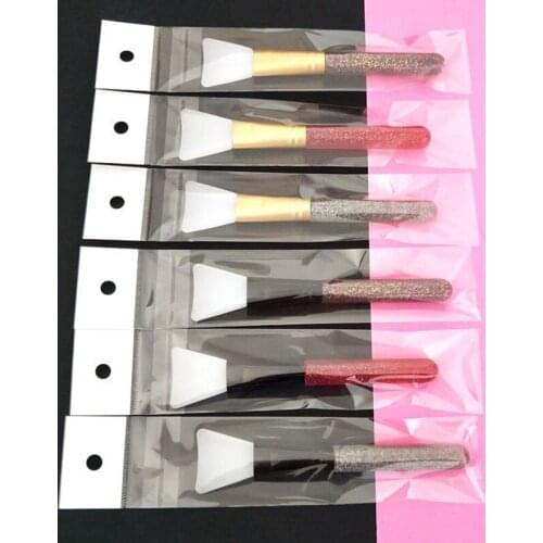 14cm Longth DIY Silicone mask brush face Facial Mud Mixing Brushes Shining handle stick