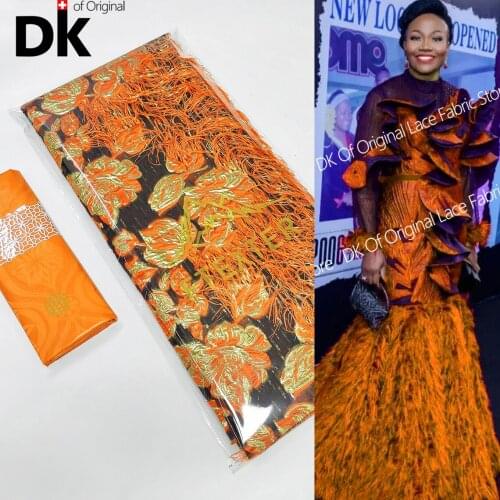 2.5+2.5 Yards African Lace Fabric Bazin Riche Original With Top Class Shiny Organza Brocade Sewing For Party Or Wedding Dress
