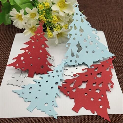 2pcs Christmas tree Metal Cutting Dies Stencil Scrapbooking Photo Album Card Paper Embossing Craft DIY