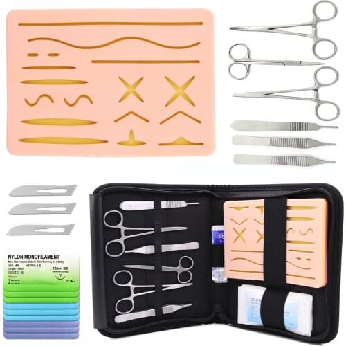 20pcs Surgical Skin Suture Pad Simulated Practice Kit Wound Silicone Suturing Skin Operate Training Model Teaching Tool FDA CE