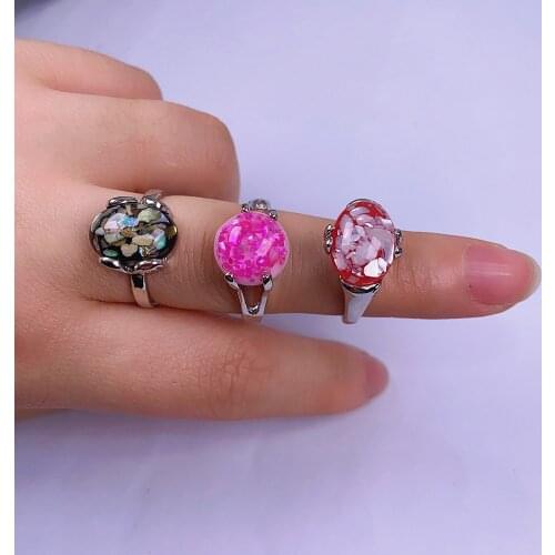 20Pcs/pack Wholesale Mix-style New Style Fashion Irregular Resin Ring Charms For Elegant Women Love Romantic Gift