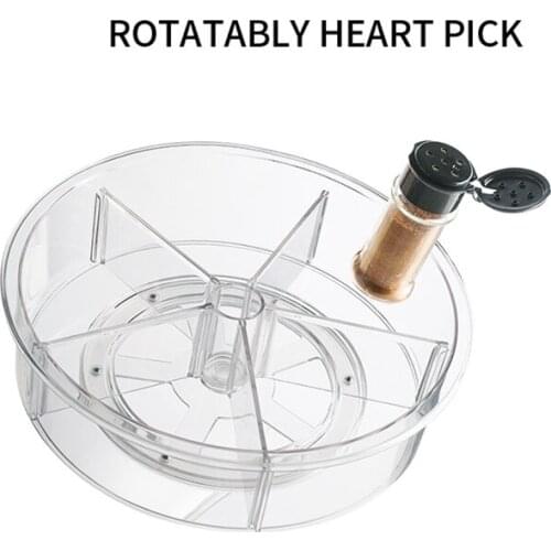 360 Rotation Cabinet Organizer 12 Inch Spice Drink Cosmetic Storage Rack PET Transparent Turntable for Kitchen Bathroom