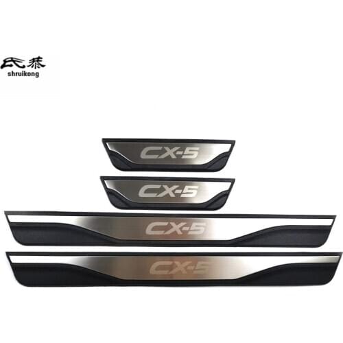 4pcs/lot ABS Stainless Steel material Door Sill pedal Scuff Plate pedal for 2012-2015 Mazda CX-5 CX5 CX 5