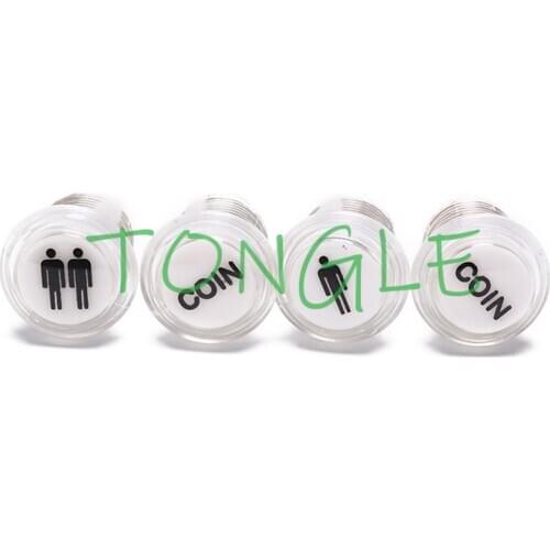 4 Pcs/Lot LED Illuminated Push Button 1P/2P Player Start Buttons /2x Coin Buttons for MAME / JAMMA / Fighting Games / Arcade