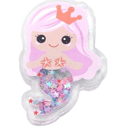 David accessories 48*73mm Mermaid Luminous Quicksand Light Up Shaker Sequins Acrylic Star Filled DIY Home Decoration,1Yc7507