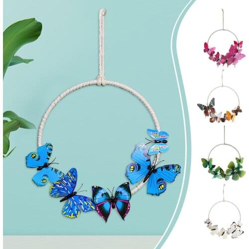 Butterflies On Ring Wall Decor Gift Handmade Art Deco Wall Decoration Perfect Grace Room Decor Wall Art Embellishment Gently