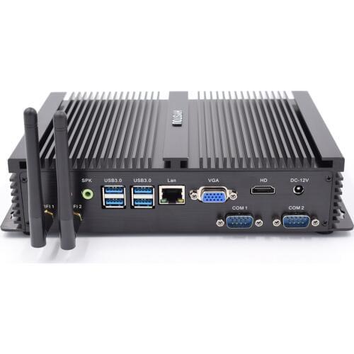 5th Gen i3 5005U Fanless Industrial Computer Mini PC i3 Windows 10 2 RS232 COM Dual Band Wifi 2.4G/5G