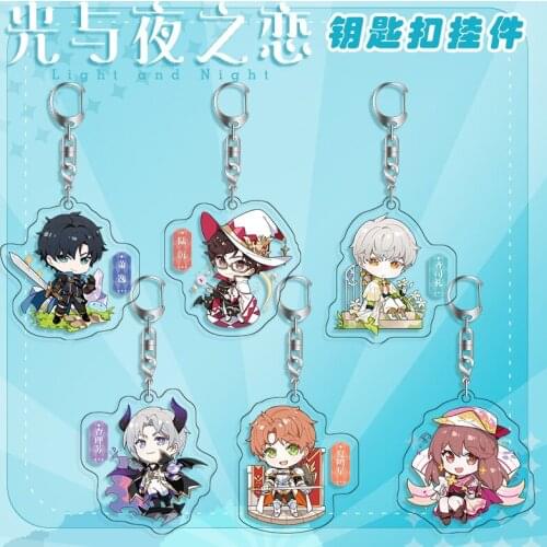 Impact Eye of God Light and Night Key Chain Cosplay Vision Badge Element Key Ring Metal Fancy Gift Two Sided