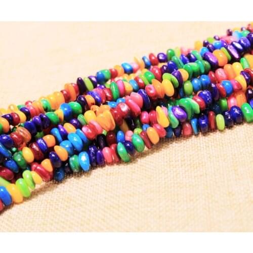 Wholesale Colorful Gravel Shape Dye Conch Shell 5-8mm Stone Beads For Jewelry Making DIY Bracelet Necklace Strand 15.5