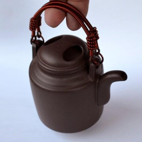 Teapot 160ml Chinese Yixing Zisha copper Girder Tea Pot Purple Clay Ceramics Kettle Filter Loose Tie Guan Yin Green Tea Puer