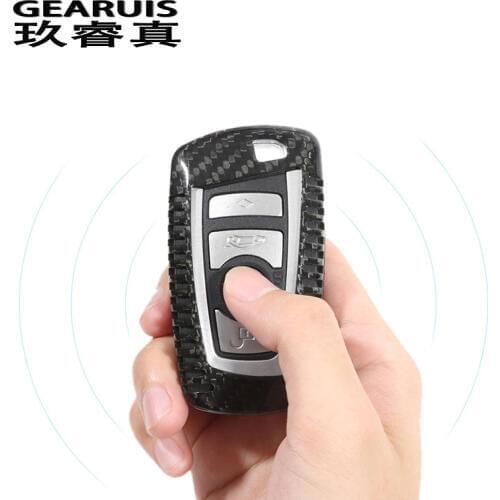 Car Styling Carbon Fiber Car Key Case For BMW 1 2 3 4 5 6 7 Series X1 X3 X4 X5 X6 F30 F34 F10 F07 F20 G30 F15 F16 Auto Key Cover