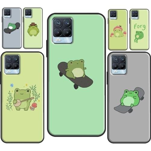 Frog Skateboard Cute Kawaii For OPPO Realme 7 8 6 Pro X7 X50 C3 C11 C21 GT Neo Case For OnePlus 9 8 Pro Nord 8T Shell
