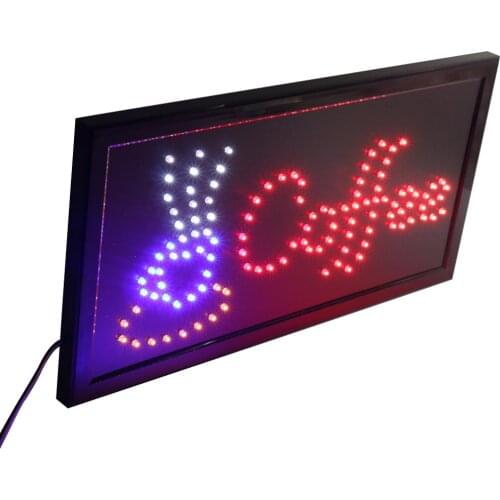 CHENXI Coffee Led Sign Neon Animated 19*10 Inch Coffee Store Business Open Advertising Sign