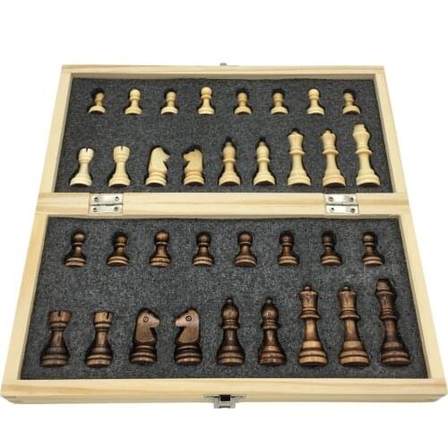 Wooden Chess Set Fold Chessboard With Magnetic Chess Board Size 29cm x 29cm Children Christmas Gift Tournament Chess Board Game