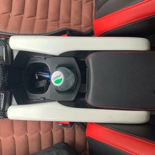 For Honda Civic 2020 2021 Sedan and Hatchback Center Armrest Trim Sticker Cup Holder Cover Decorative Car Accessories