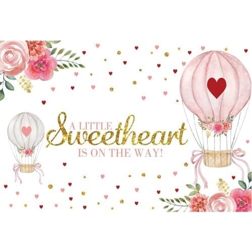 A Little Sweet Heart is On The Way Birthday Backdrop Holiday Party Room Decor Photo Booth Studio Prop
