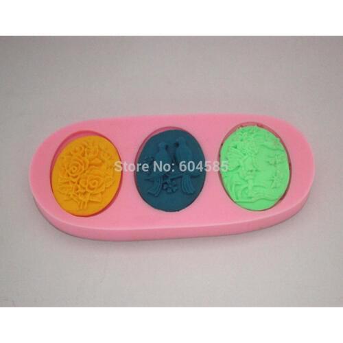 Flower &bird cake molds soap chocolate mould for the kitchen baking clay mold FM142