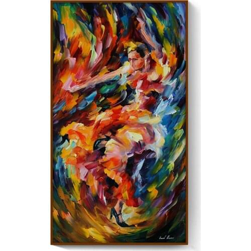 HD Leonid Afremo Dancing woman Suprematism canvas painting print poster wall art picture for hallway home decor free shipping