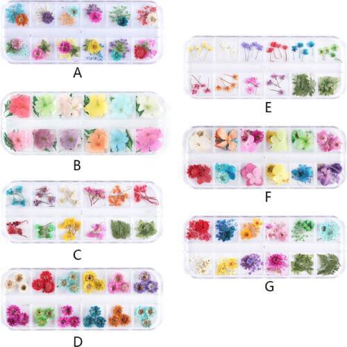 12 Grid Crystal Filler Dry Flower Handmade Flowers Craft Silicone Molds UV Epoxy Resin Filling Material Decoration Accessories