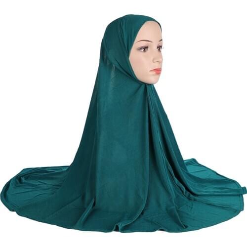 H023 Adults big size 90*80cm plain pray hijab muslim hijab scarf islamic headscarf hat armia pull on headwrap