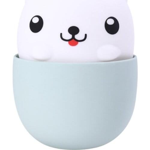 GTBL Teacup Dog Night Light Cute Pet Cartoon USB Rechargeable Puppy Silicone Night Light Cute Pet Dog Bedside Light