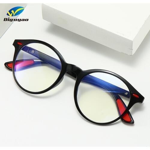 DIGUYAO Women retro TR90 Round Frame Men anti blue ray glasses computer TV gaming blue light blocking Eyewear original Brand box