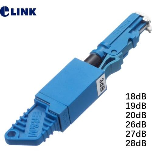 E2000/UPC FM attenuator fiber optics female to male 18db 19db 20db 26db 27db 28dB green ftth E2000 optical connector ELINK