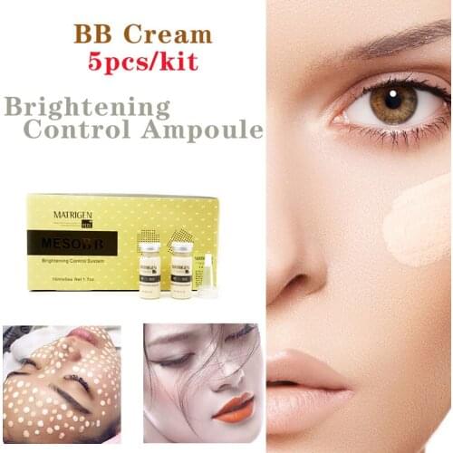 5pc/box Meso BB Cream Glow Brightening Control Ampoule Serum Fundation Korean Makeup Beauty Salon Essence for Lighting Skin Tone