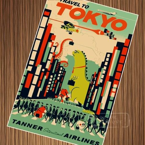 Tanner International Airlines Tokyo Japan Travel Tour Retro Vintage Poster Canvas DIY Wall Paper Posters Home Decor Gift