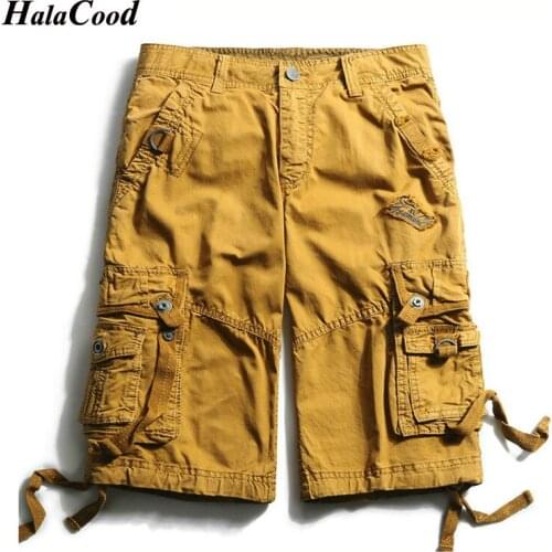 Summer Men Army Shorts High-Quality Multi-pocket Pure Cotton Cargo Pocket Shorts Fashion Casual Hiking Loose Shorts Plus Size 40