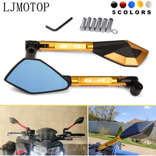For SUZUKI GSR400 GSR600 GSR750 GSR 400 600 750 gsr 2012 GSR CNC Motorcycle Handlebar Rear View Mirrors Blue Anti-glare Mirror