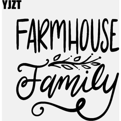 YJZT 14.4CM*14.4CM FARMHOUSE Family Vinyl Decal Car Sticker Decor Black/Silver C3-2199