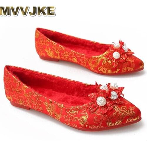 MVVJKE Pointed Toe Flats Chinese Shoes Comfortable Womens Shoes Elegant Shoes For Woman Fashion Slip On Feminino Schoenen Dames