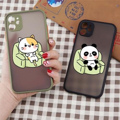 Cute Animal Phone Case for Iphone 7Plus 8 11 12 Pro SE20 Xs Max Xr 6s Lovely Elephant Pig Panda Cat Hard Cover Fundas Matte Capa