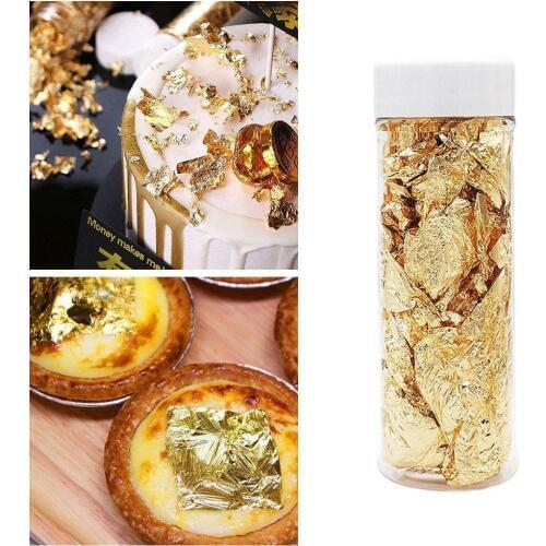 1PCS Grade Genuine Gold Leaf Schabin Flakes Chef Dishes 2g Tools Decorative Art Decorating Gold 24K Cake Chocolates