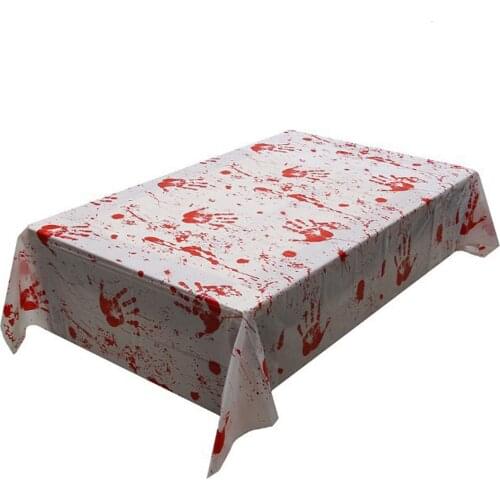 1pc Halloween Party Decorations Horror Blood Handprint Tablecloth Bloody Apron Unisex Halloween House Decor Scary Table Cover