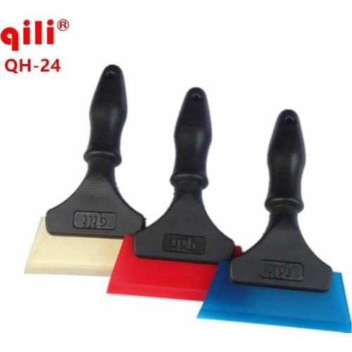 10pcs QH-24 Automobile plastic long handle rubber squeegee industry floor squeegee window snow and ice scraper with 19.5x13cm