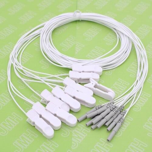 10pcs High quality Din 1.5mm copper plated gold ear clip electrode sleep brain EEG EMG Physiological signal acquisition cable