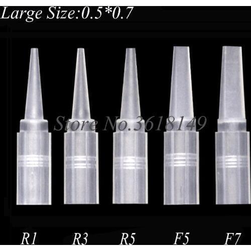 1R 3R 5R F5 F7 Tattoo Needle Tips Disposable Plastic Needles Cap Permanent Makeup Eyebrow Lips Machine Giant Sun Large Size