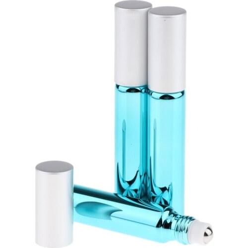 3Pcs Essential Oil Roller Bottles for Essential Oils & Massage Oil & Perfume & Lip Oil & Lip Gloss & Eye Cream Serums
