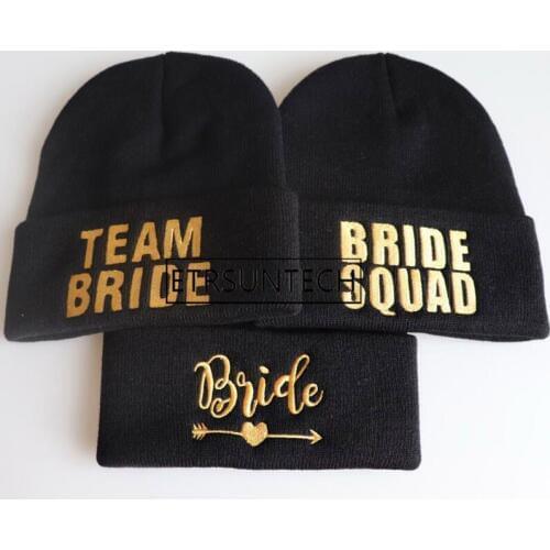 30pcs Wedding Favor Bridesmaid Gift Knitted Hat BRIDE TEAM SQUAD TRIBE Bachelor Party Winter Hats A Gift For Guests