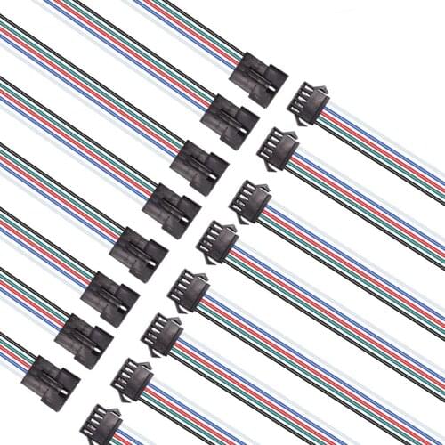 5pin 20pcs led connector Male/female JST SM 5Pin Plug Connector Wire cable for led strip light Lamp tape Driver CCTV