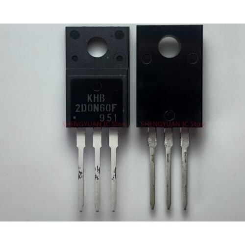 5pcs KHB2D0N60F 2D0N60F TO-220F 600V 2A N CHANNEL MOS FIELD EFFECT TRANSISTOR 100% new imported original 100% quality