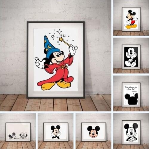Modern Disney Mickey Mouse Abstract Art Painting Posters Prints on Canvas Wall Paintings Picture Cuadros for Living Room Decor