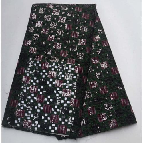 African Black Organza Sequins Lace Fabric 2019 Hot Sale Nigerian Wedding Dress High Quality Organza French Net Mesh Lace