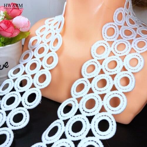 5yard 6.4cm 3 circles african lace fabric ribbon DIY sewing trim dress accessories Housewear Furnishings wedding decoration